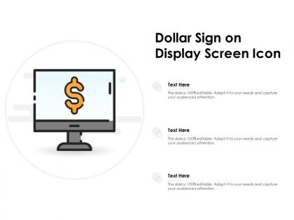 Dollar sign on display screen icon