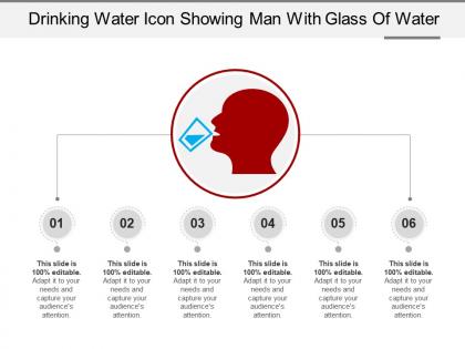 Drinking water icon showing man with glass of water