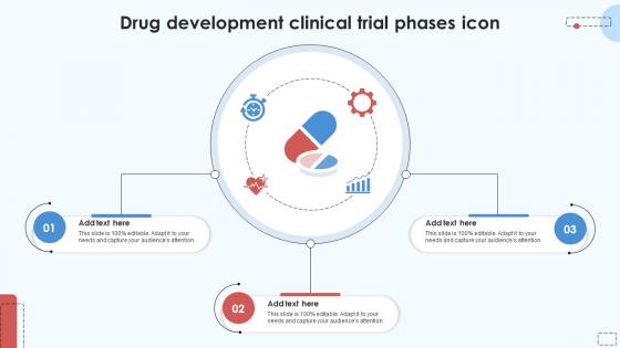 Drug Development Clinical Trial Phases Icon PPT Example