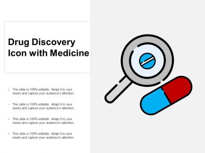 Drug discovery icon with medicine