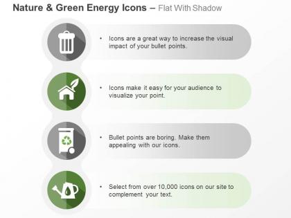 Dustbin house recycle power generation ppt icons graphics