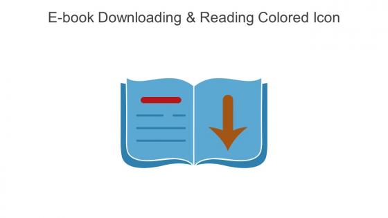 E Book Downloading And Reading Colored Icon In Powerpoint Pptx Png And Editable Eps Format