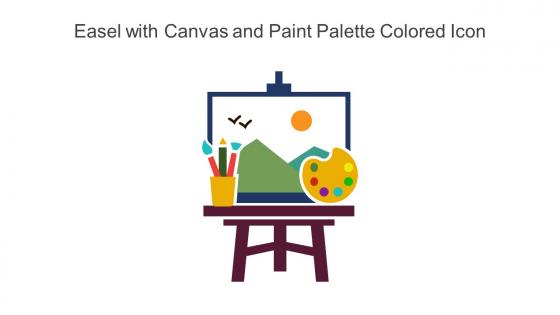 Easel With Canvas And Paint Palette Colored Icon