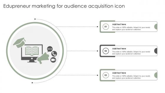 Edupreneur Marketing For Audience Acquisition Icon Ppt Template