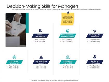 Effective leadership management styles approaches decision making skills for managers ppt icons