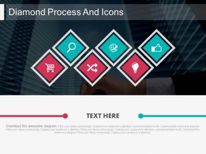 Ei six staged diamond process and icons flat powerpoint design