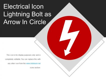 Electrical icon lightning bolt as arrow in circle