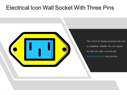 Electrical icon wall socket with three pins