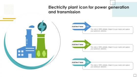 Electricity Plant Icon For Power Generation And Transmission