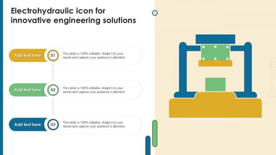 Electrohydraulic Icon For Innovative Engineering Solutions Ppt Sample