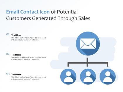 Email contact icon of potential customers generated through sales