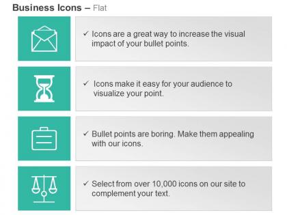 Email open time sand suitcase scales ppt icons graphics