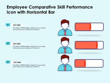 Employee comparative skill performance icon with horizontal bar