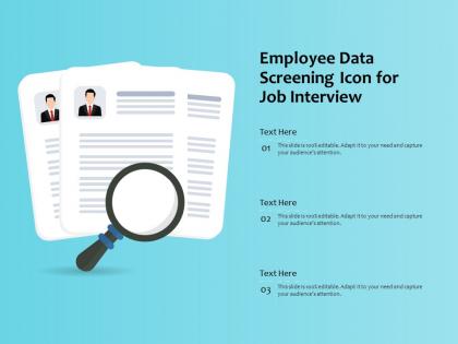 Employee data screening icon for job interview
