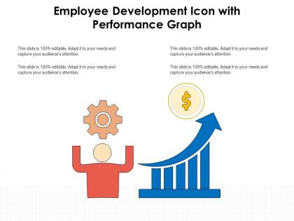 Employee development icon with performance graph
