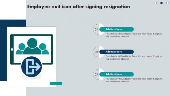 Employee Exit Icon After Signing Resignation