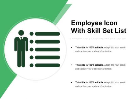 Employee icon with skill set list