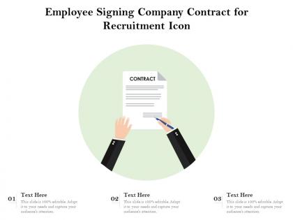 Employee signing company contract for recruitment icon