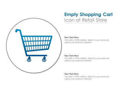 Empty shopping cart icon at retail store