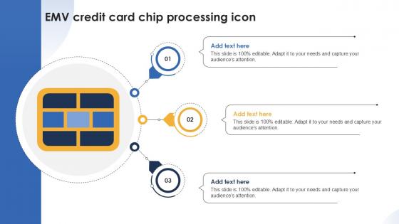 EMV Credit Card Chip Processing Icon Ppt Example