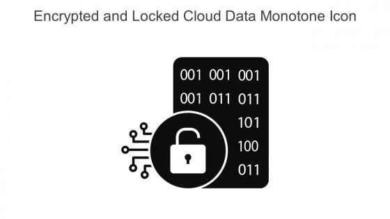 Encrypted And Locked Cloud Data Monotone Icon In Powerpoint Pptx Png And Editable Eps Format