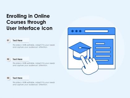 Enrolling in online courses through user interface icon