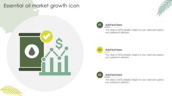 Essential Oil Market Growth Icon Ppt Slides