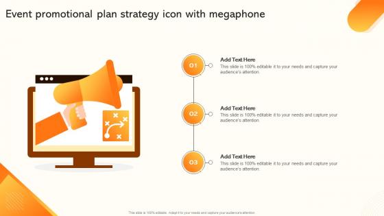 Event Promotional Plan Strategy Icon With Megaphone