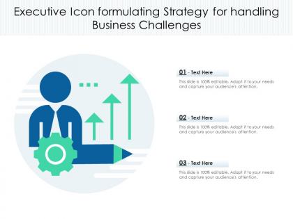 Executive icon formulating strategy for handling business challenges