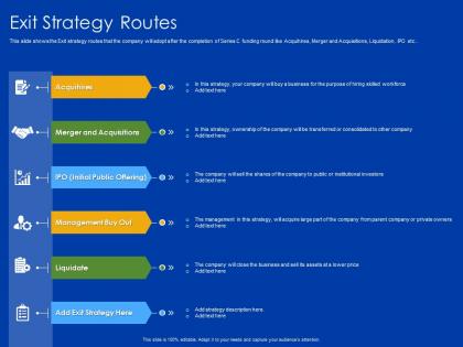 Exit strategy routes ipo ppt powerpoint presentation icon display