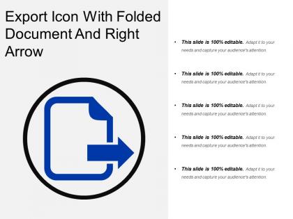 Export icon with folded document and right arrow