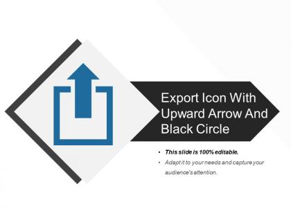 Export icon with upward arrow and black circle