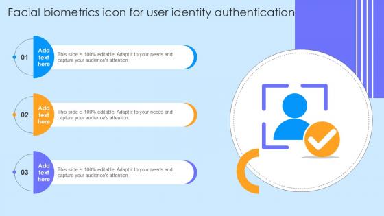 Facial Biometrics Icon For User Identity Authentication Ppt Sample