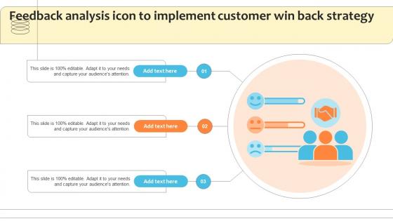 Feedback Analysis Icon To Implement Customer Win Back Strategy