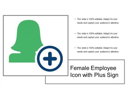 Female employee icon with plus sign