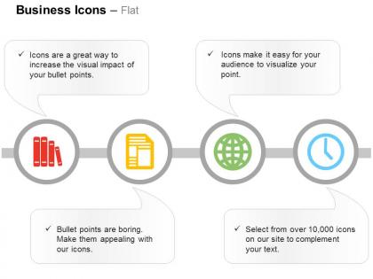 Files folders business document globe time management ppt icons graphics