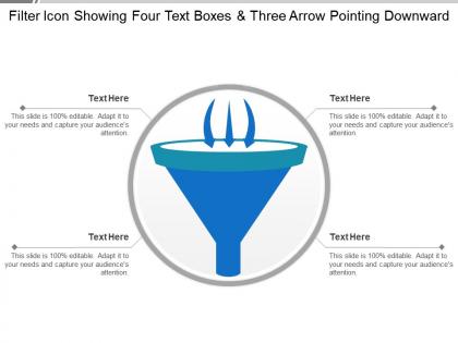 Filter icon showing four text boxes and three arrow pointing downward