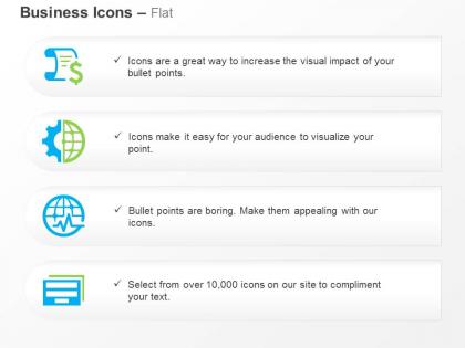 Financial data globe business lifeline data folder ppt icons graphics