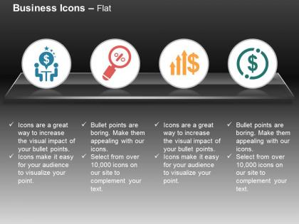 Financial deal analysis magnifier money growth chart money cycle ppt icons graphics