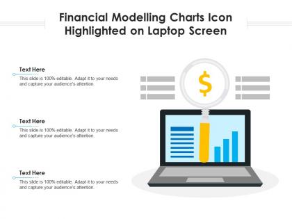 Financial modelling charts icon highlighted on laptop screen