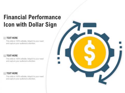 Financial performance icon with dollar sign
