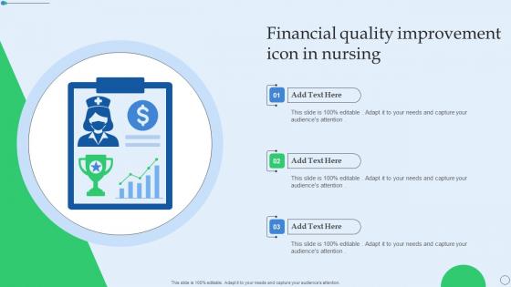 Financial Quality Improvement Icon In Nursing