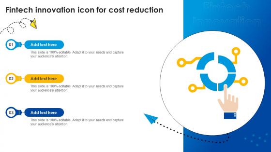 Fintech Innovation Icon For Cost Reduction