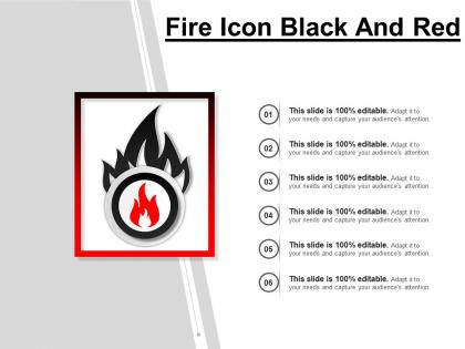 Fire icon black and red ppt example file