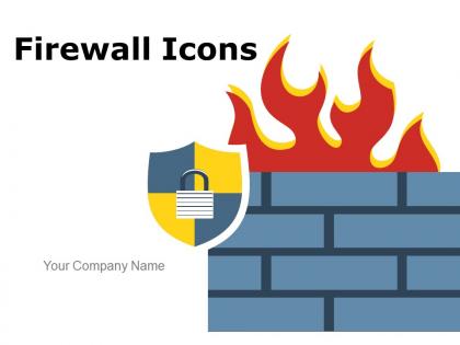 Firewall Icons Circular Bricks Protection Shield Internet World