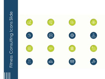 Fitness consulting icons slide powerpoint presentation skills