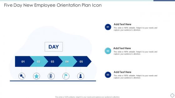 Five Day New Employee Orientation Plan Icon