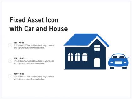 Fixed asset icon with car and house