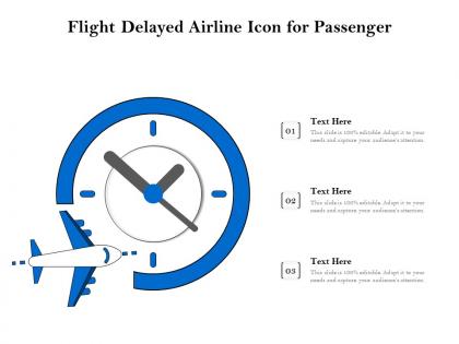 Flight delayed airline icon for passenger