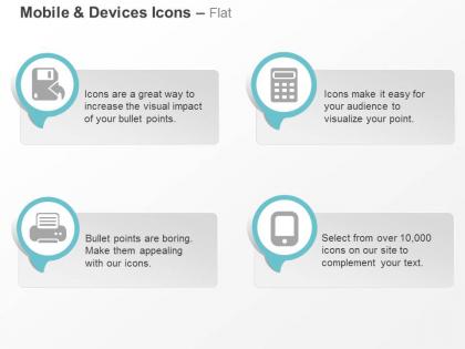 Floppy drive printer mobile calculator ppt icons graphics